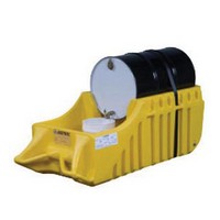 Justrite Manufacturing Co 28664 Justrite Yellow Outdoor EcoPolyBlend Portable Drum Caddy With Rubber Wheels